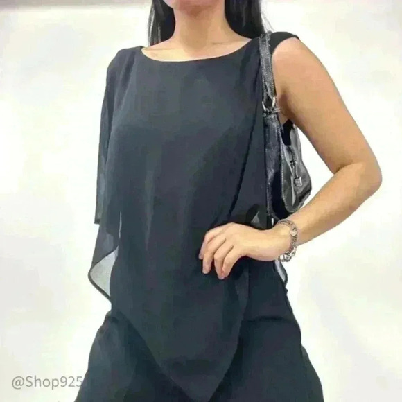 Le Chateau Black  Inverted V Jumpsuit - Picture 4 of 9